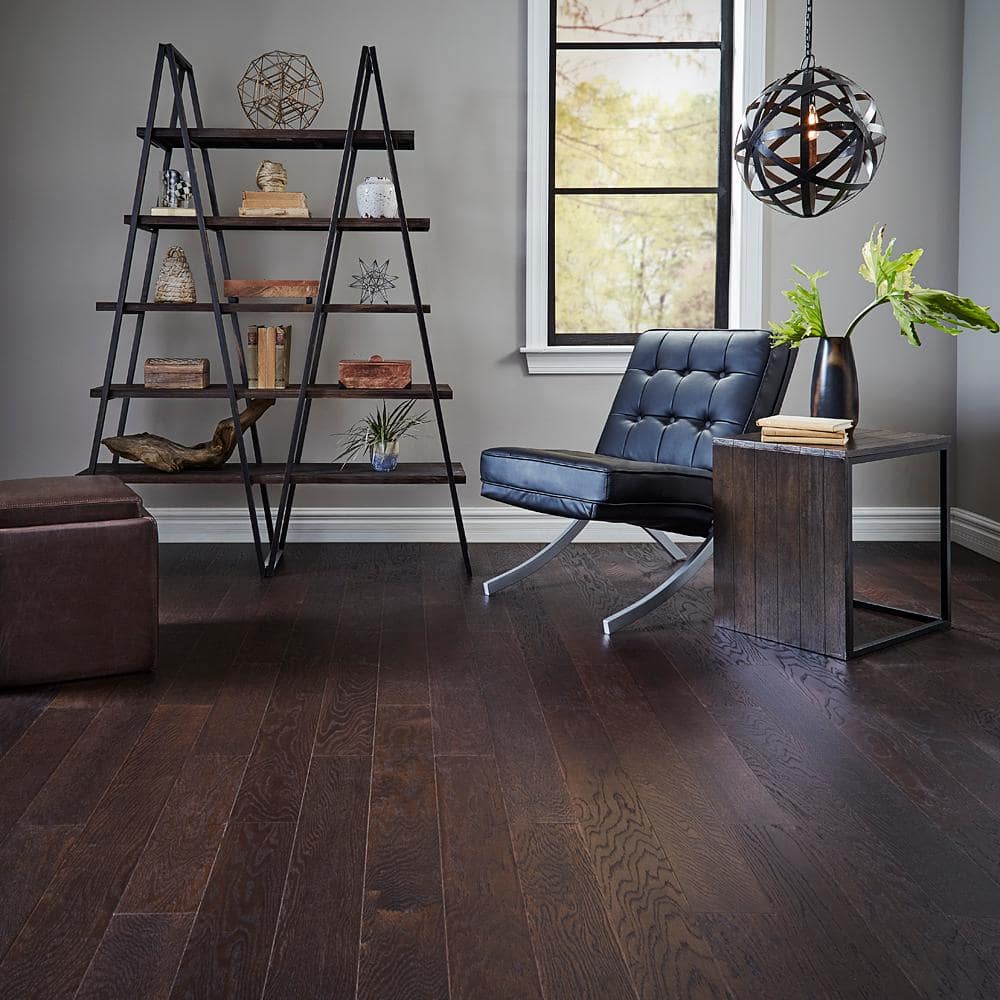 HOMELEGEND Coffee White Oak 3/8 in. T x 5 in. W Wire Brushed Engineered Hardwood Flooring (19.7 sqft/case)