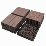 Tidoin Outdoor 1 ft. x 1 ft. Composite Interlocking Tile Deck Tile in Coffee(20 Per Box)