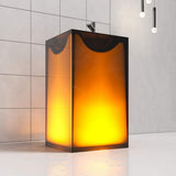 Vanity Art 20 in. L x 18 in. W x 33.5 in. H Stone Resin Transparent Freestanding Pedestal Sink Basin with Faucet Hole in Coffee