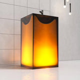 Vanity Art 20 in. L x 18 in. W x 33.5 in. H Stone Resin Transparent Freestanding Pedestal Sink Basin without Faucet Hole in Coffee