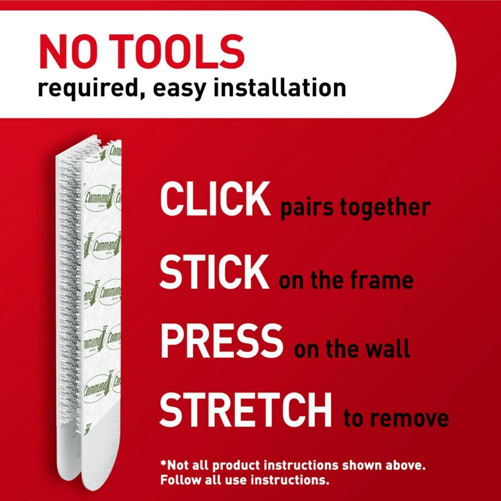 3M Command Large Picture Hanging Strips, White, 6 Pairs (Holds up to 16 lbs)