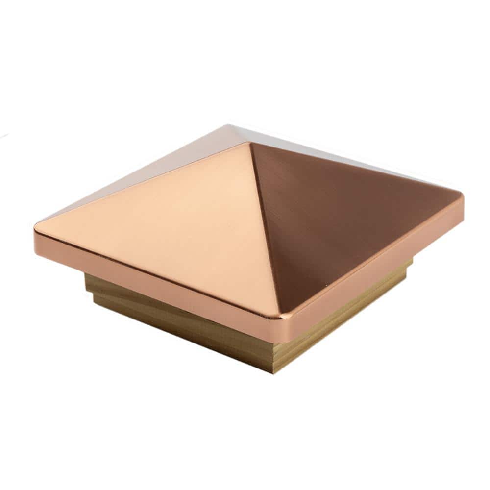 4 in. x 4 in. Verona Copper High Point Pyramid Post Cap