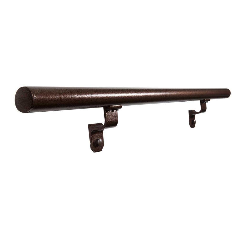 EZ Handrail 4 ft. Copper Vein Aluminum Round Straight Handrail Kit
