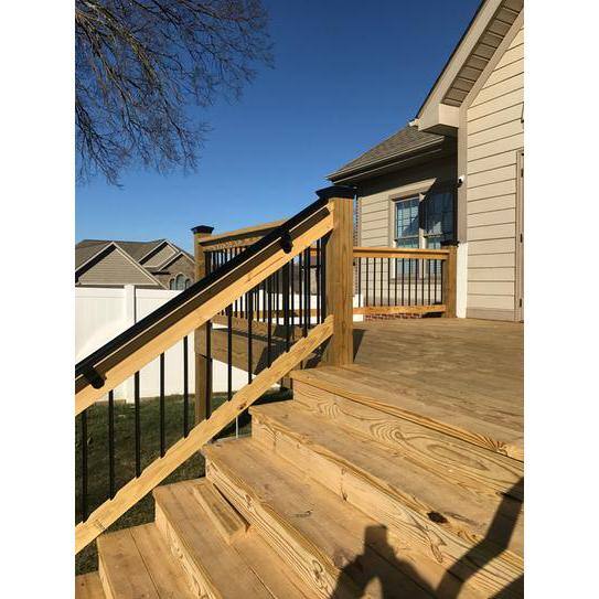 EZ Handrail 4 ft. Copper Vein Aluminum Round Straight Handrail Kit