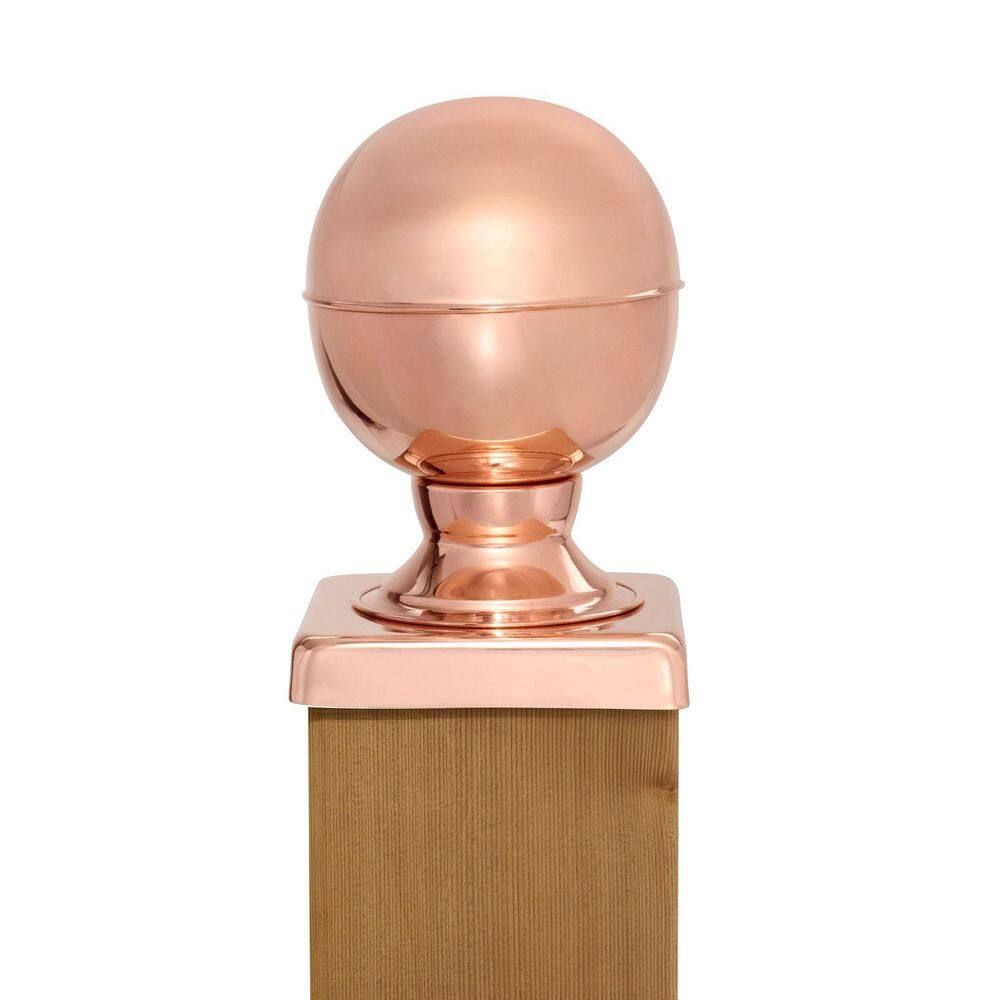 Protectyte 4 in. x 4 in. Copper Ball Top Slip Over Fence Post Cap
