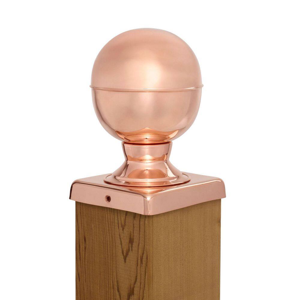Protectyte 4 in. x 4 in. Copper Ball Top Slip Over Fence Post Cap
