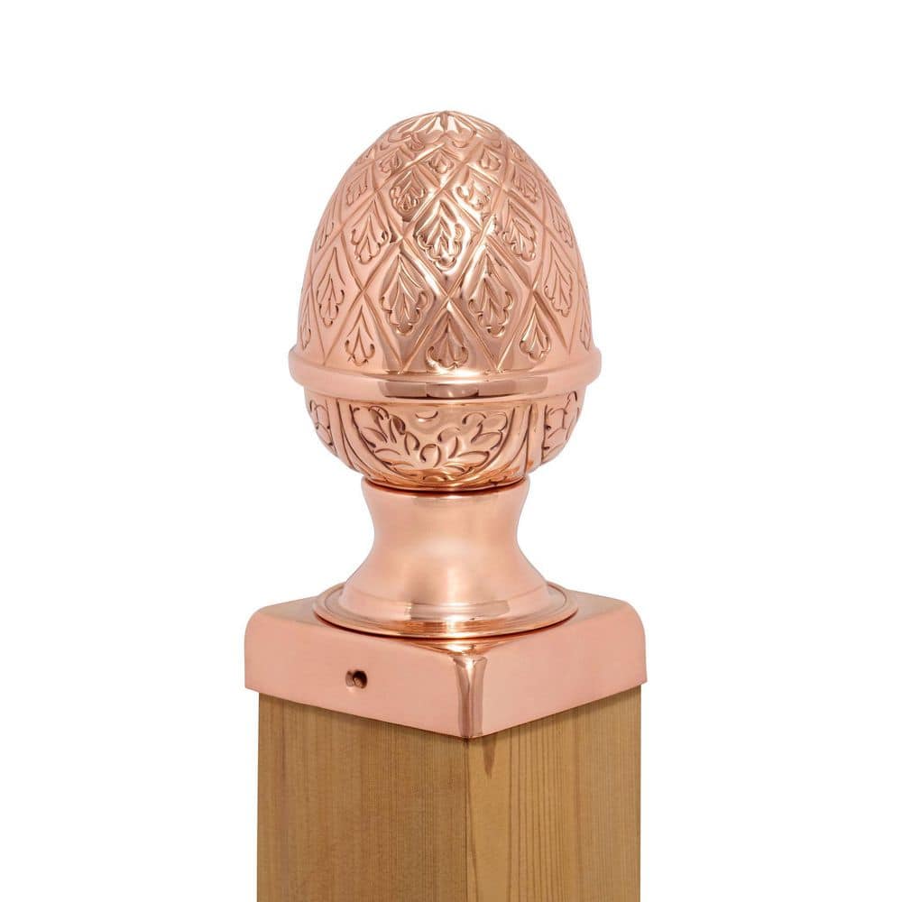 Protectyte 4 in. x 4 in. Copper Pineapple Slip Over Fence Post Cap