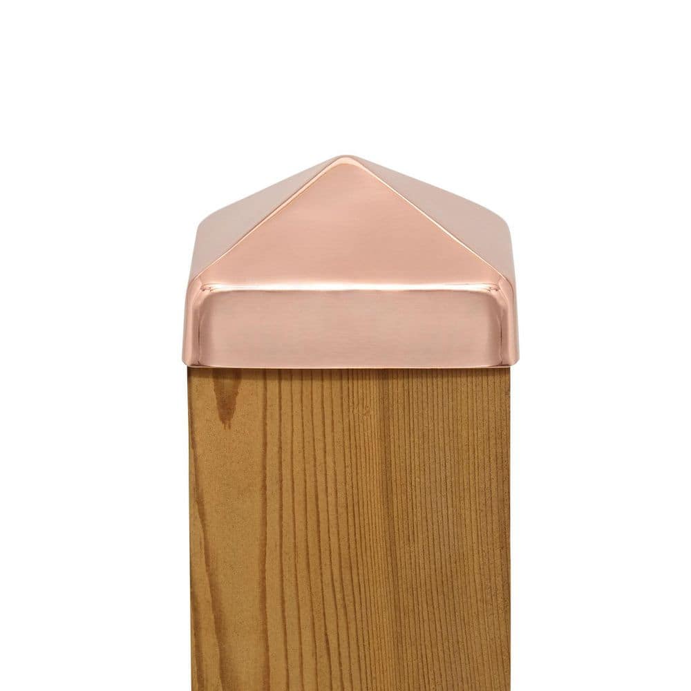 Protectyte 4 in. x 4 in. Copper Pyramid Slip Over Fence Post Cap