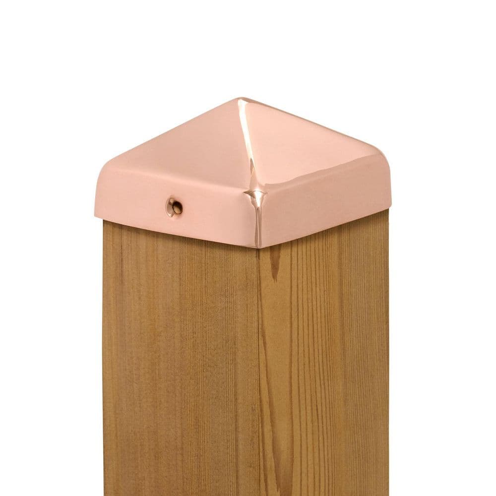 Protectyte 4 in. x 4 in. Copper Pyramid Slip Over Fence Post Cap