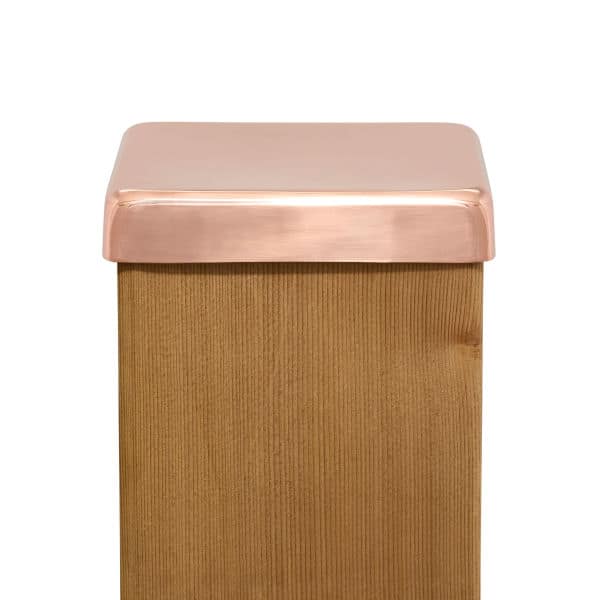 Protectyte 6 in. x 6 in. Copper Flat Top Slip Over Fence Post Cap with 3/4 in. Lip and Screws