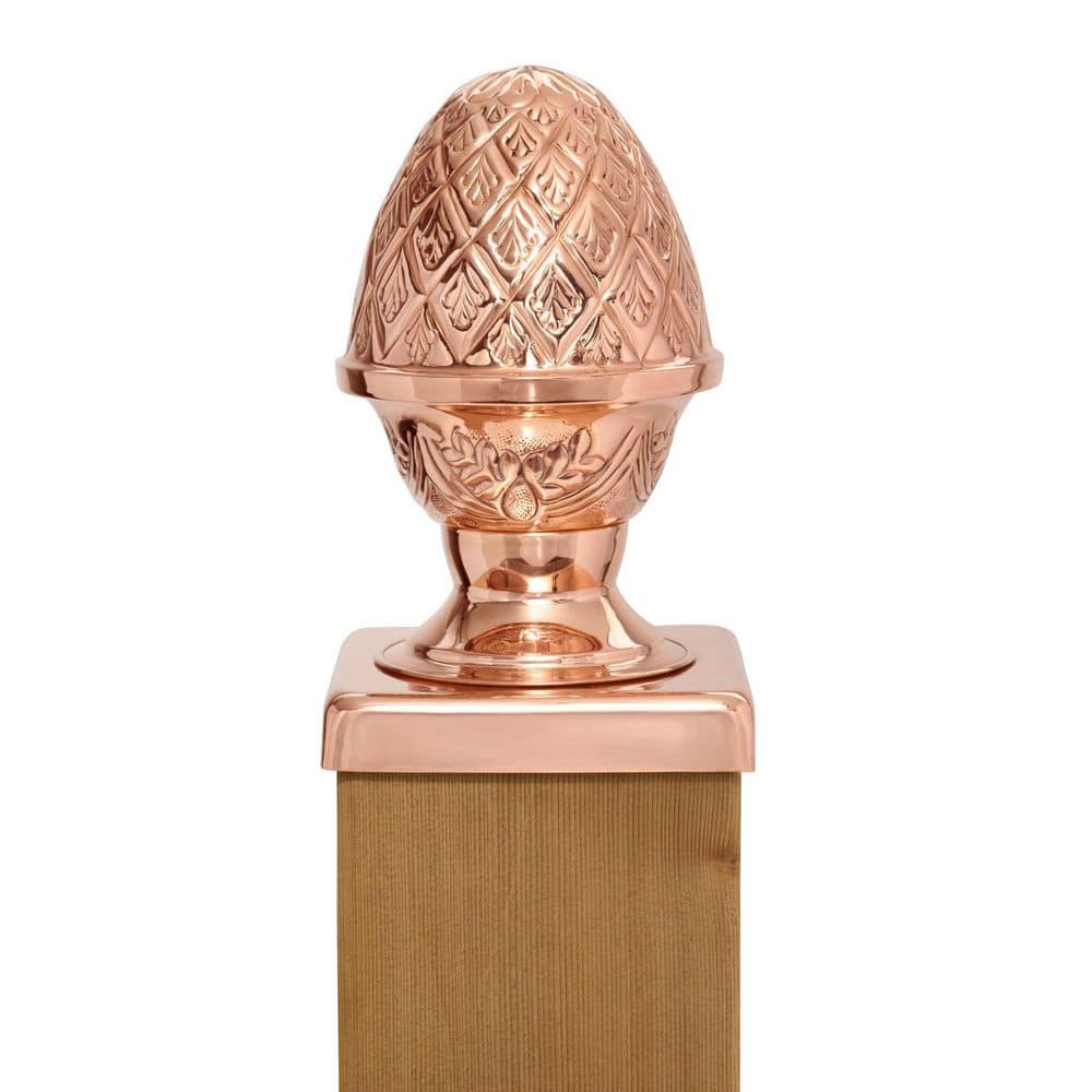 Protectyte 6 in. x 6 in. Decorative Post Cap - Pineapple Slip Over Copper Fence Post Cap