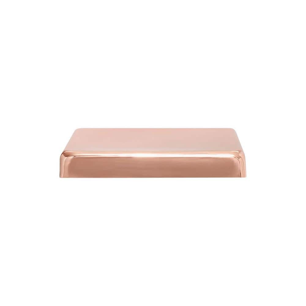 Protectyte 8 in. x 8 in. Copper Flat Top Slip Over Fence Post Cap with 3/4 in. Lip and Screws