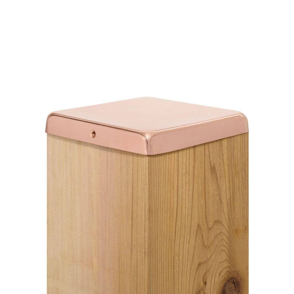 Protectyte 8 in. x 8 in. Copper Flat Top Slip Over Fence Post Cap with 3/4 in. Lip and Screws