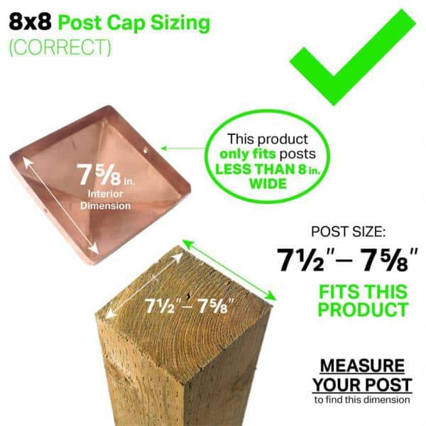 Protectyte NOMINAL 8 in. x 8 in. Pyramid Slip Over Copper Fence Post Cap