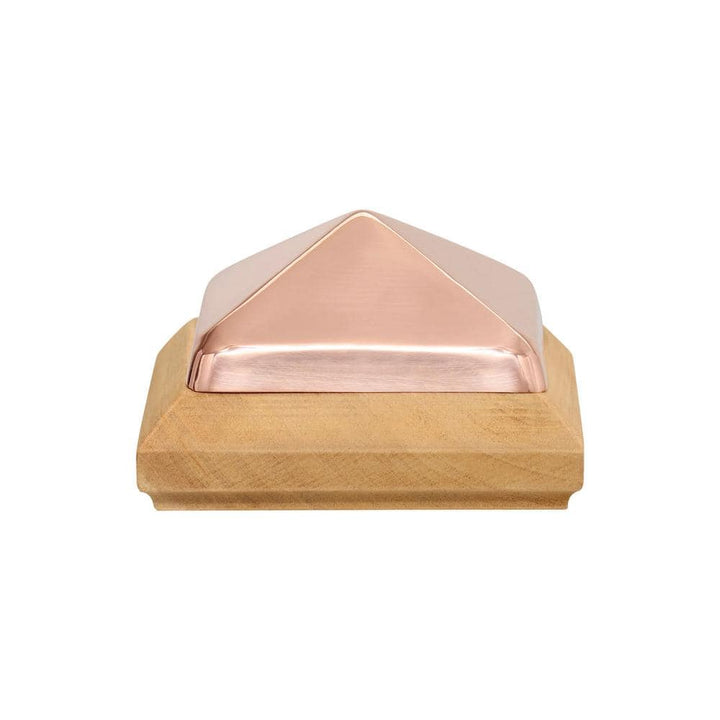 Protectyte 4 in. x 4 in. Post Cap - Traditional Slip Over Fence Post Cap with Copper Pyramid Untreated wood