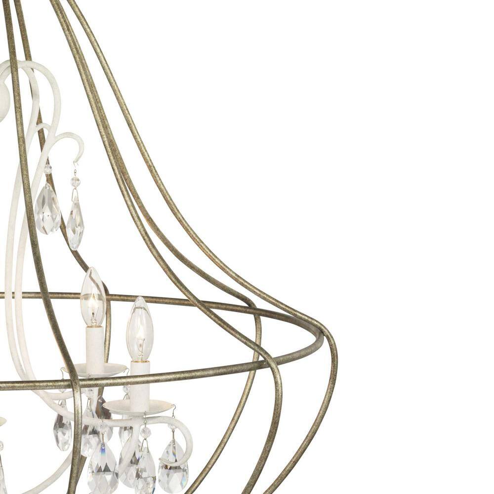 Progress Lighting Fleurette 5-Light White Chandelier