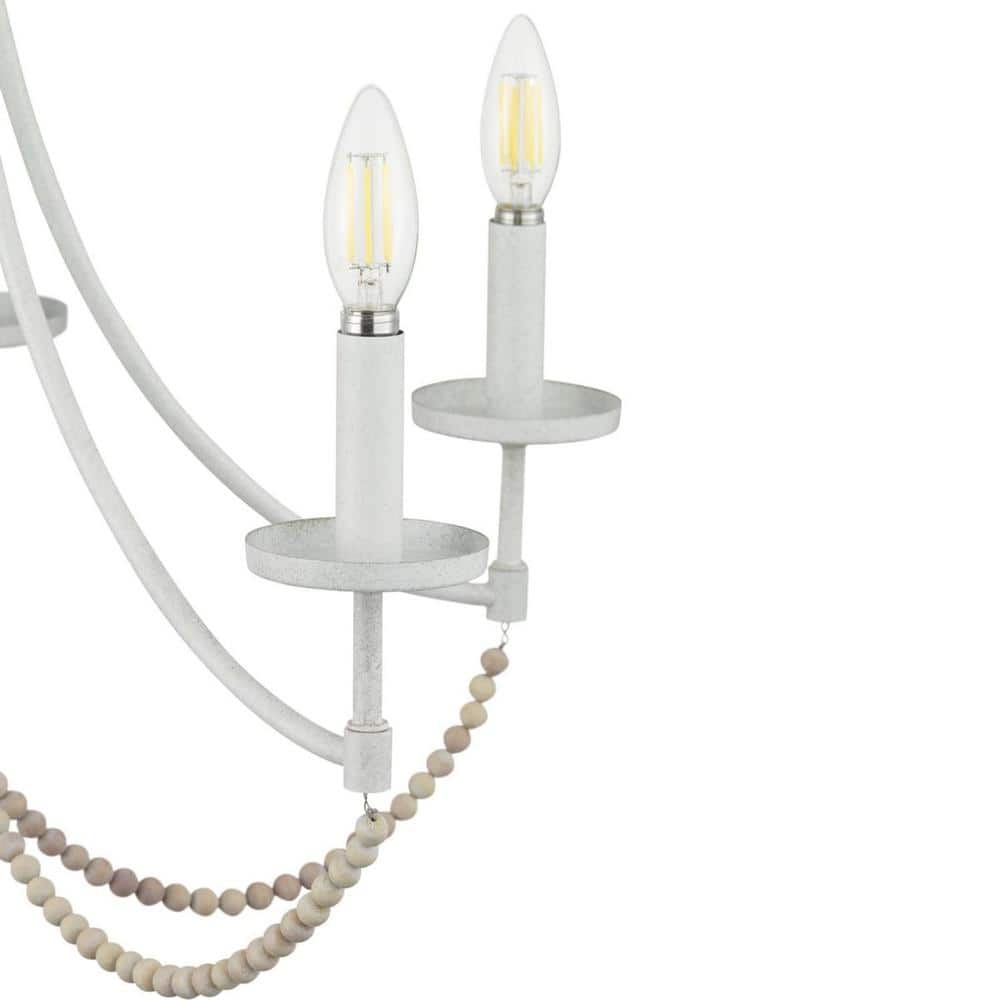 Progress Lighting Callin 22.75 in. 5-Light Cottage White Chandelier