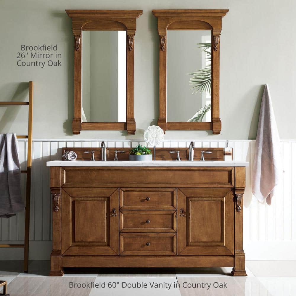 James Martin Vanities Brookfield 26" x 42" Rectangular Bathroom Vanity Mirror in Country Oak