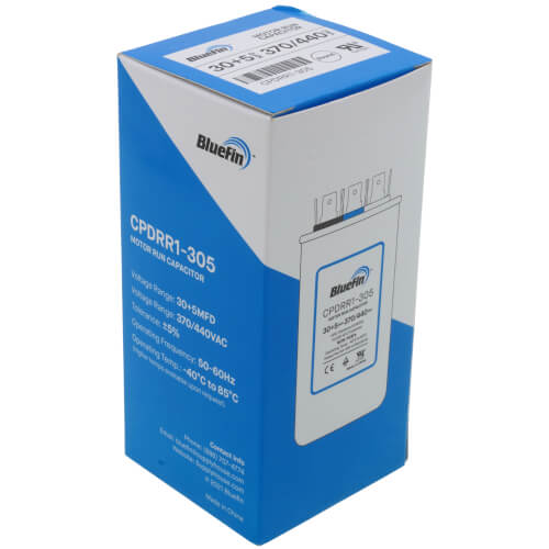 Bluefin CPDRR1-305 capacitor - alternate view (Product Type: Capacitor; Voltage: 440/370V)