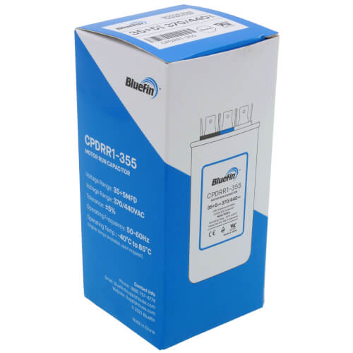 Bluefin CPDRR1-355 capacitor - alternate view (Product Type: Capacitor; Voltage: 440/370V)