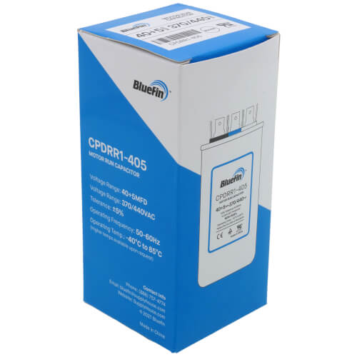 Bluefin CPDRR1-405 capacitor - alternate view (Product Type: Capacitor; Voltage: 440/370V)