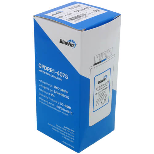 Bluefin CPDRR1-4075 capacitor - alternate view (Product Type: Capacitor; Voltage: 440/370V)