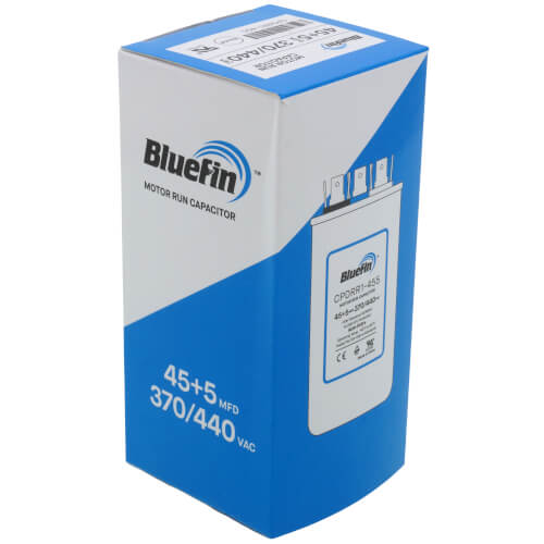 Bluefin CPDRR1-455 capacitor - label view (Product Type: Capacitor; Voltage: 440/370V)