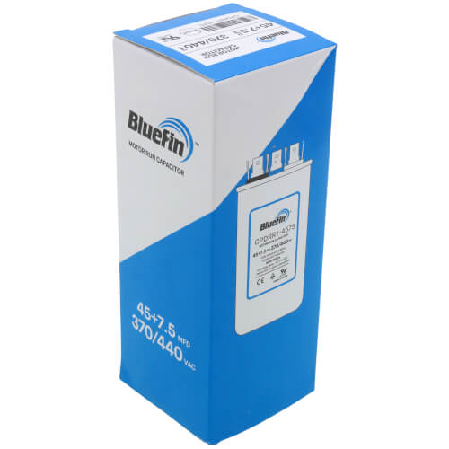 Bluefin CPDRR1-4575 capacitor - label view (Product Type: Capacitor; Voltage: 440/370V)