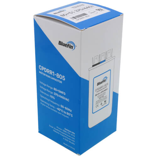 Bluefin CPDRR1-805 capacitor - alternate view (Product Type: Capacitor; Voltage: 440/370V)