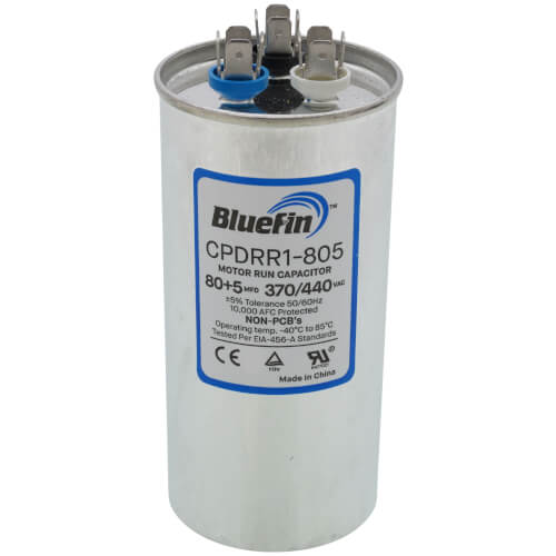 Bluefin CPDRR1-805 capacitor - front view (Product Type: Capacitor; Voltage: 440/370V)