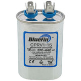 Bluefin CPRV1-15 capacitor - front view (Product Type: Capacitor; Voltage: 440/370V)