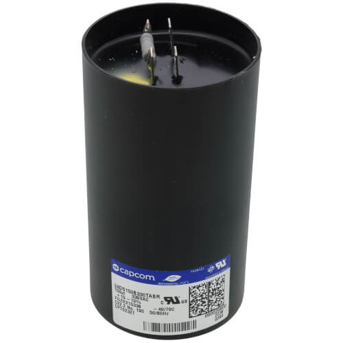 Trane CPT02327 capacitor - front view (Voltage: 330v; MFD: 140-160)
