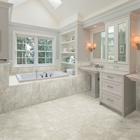 American Olean Mirasol Crema Laila Porcelain Bullnose Tile, 3-in x 12-in