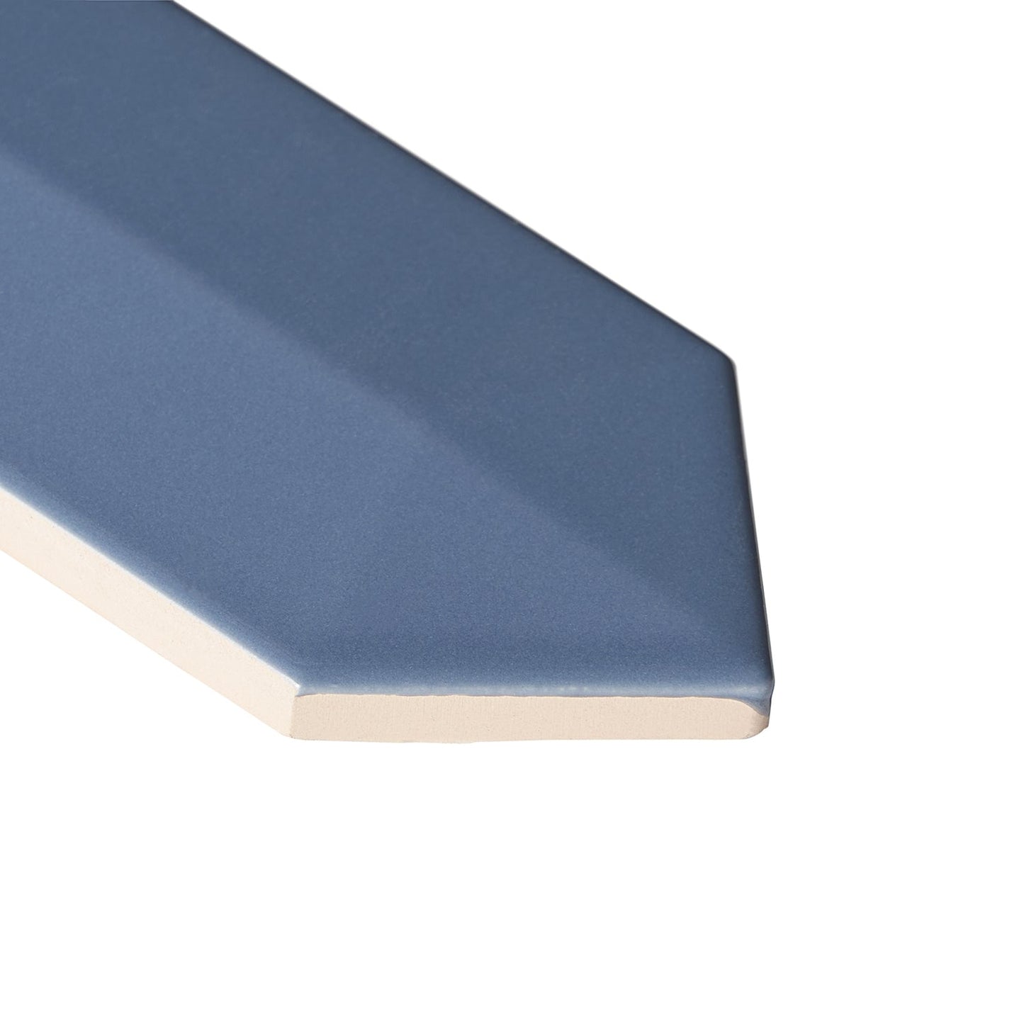 Kent Marine Blue 3D Picket Polished Ceramic Wall Tile - Lux Tile
