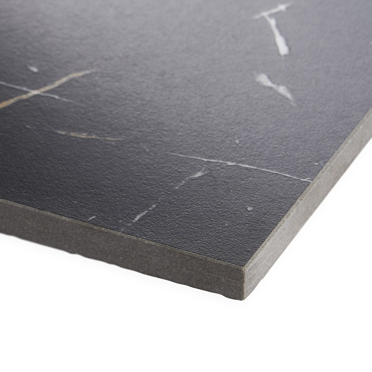 Marble Tech Port Laurent Black Matte Porcelain Tile 6x6 - Lux Tile