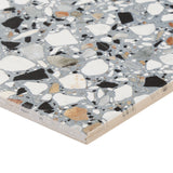 Chips Macro Azur Blue 8x8 Matte Porcelain Tile - Terrazzo Look