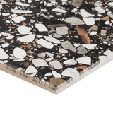 Lux Tile Chips Macro Nero Black 8x8 Matte Porcelain Tile
