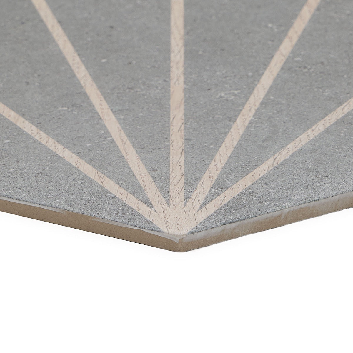 Lux Tile Pergola Beams Graphite Gray 12.5" Hexagon Matte Porcelain Tile