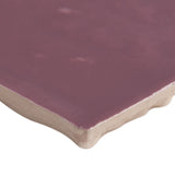 Mulberry Purple 4x4 Zellige Glossy Ceramic Tile by Lux Tile