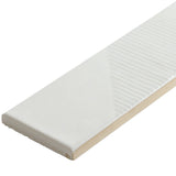 Enigma White 2x8 Textured Polished Ceramic Subway Tile - Lux Tile