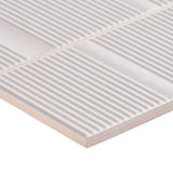Division Silver 8x16 Fluted Matte Ceramic Wall Tile by Lux Tile
