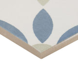 Lapaz White Flower 9x9 Matte Porcelain Tile - Mediterranean Design