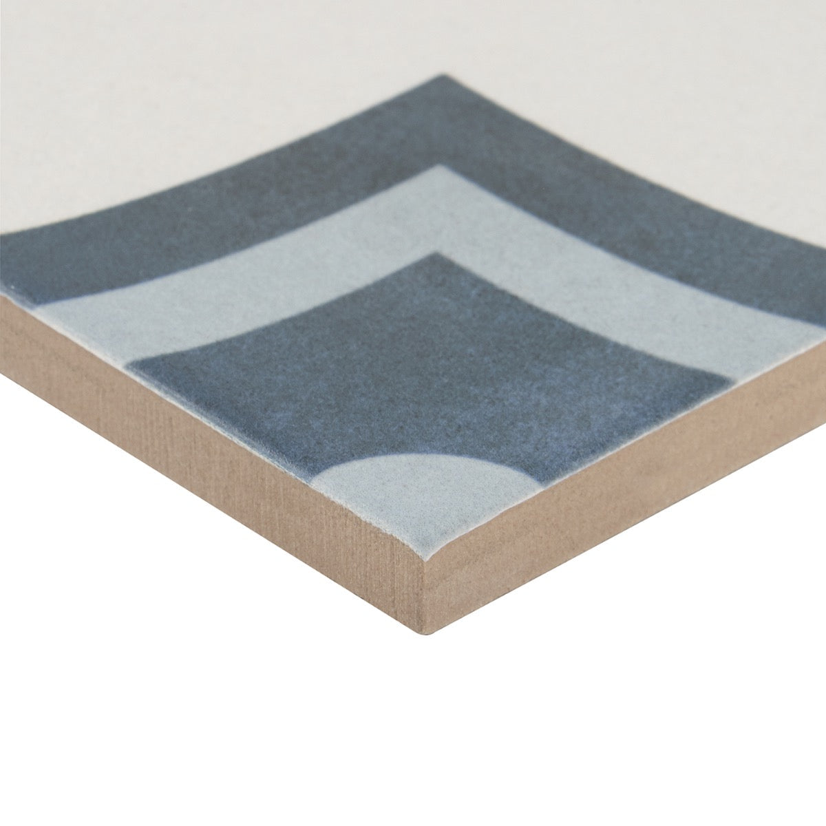 Lapaz White & Blue Herald 9x9 Matte Porcelain Tile - Mediterranean Design