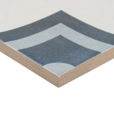 Lapaz White & Blue Herald 9x9 Matte Porcelain Tile - Mediterranean Design