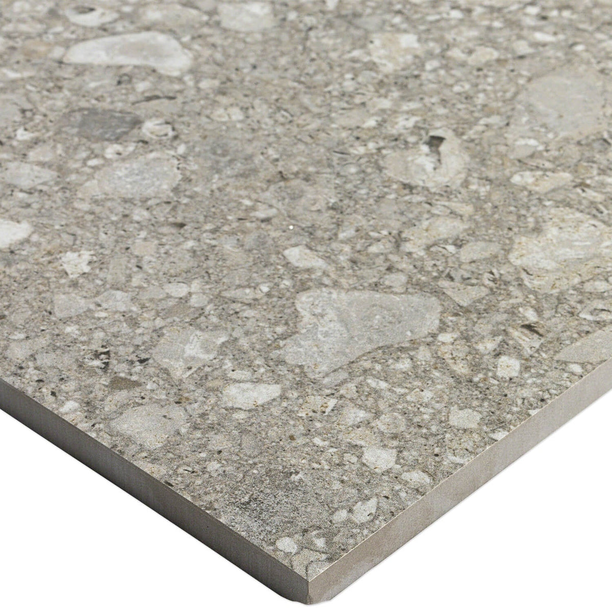 Rizo Tortora Gray 24x24 Terrazzo Look Semi-Polished Porcelain Tile