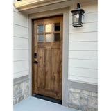 Krosswood Doors 36 in. x 96 in. Craftsman 2-Panel 6-Lite Clear Low-E Knotty Alder Unfinished Wood Front Door Slab