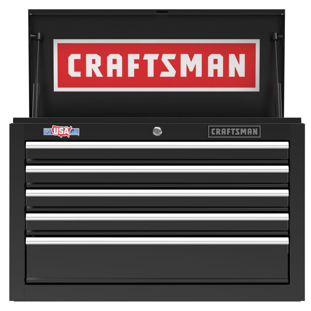 CRAFTSMAN S1000 Series 26-in W x 17.25-in H 5-Drawer Steel Tool Chest, Black