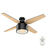 Hunter Cranbrook 52-in Gloss Black LED Indoor Ceiling Fan with Remote (4-Blade)