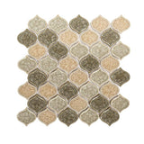 Jeffrey Court Crushed Sunset Beige/Cream 10.75 in. x 10.75 in. Arabesque Glossy Ceramic Mosaic Tile (0.802 sq. ft./Each)
