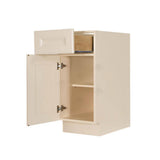 LIFEART CABINETRY Oxford Assembled 9 in. x 34.5 in. x 24 in. Base Cabinet with 1 Raised-Panel Door and 1 Drawer in Creamy White